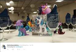 Size: 863x595 | Tagged: safe, derpibooru import, spitfire, trixie, twilight sparkle, twilight sparkle (alicorn), vinyl scratch, alicorn, pony, 2014, convention, custom, female, funko, future twilight, irl, mare, nightmare nights dallas, photo, toy, twitter, wedding