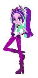 Size: 3000x6042 | Tagged: safe, artist:mixiepie, derpibooru import, aria blaze, equestria girls, rainbow rocks, absurd resolution, amulet, clothes, jewelry, microphone, necklace, raised leg, simple background, solo, transparent background, vector