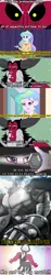 Size: 500x2636 | Tagged: safe, derpibooru import, edit, screencap, lord tirek, princess celestia, robot, equestria girls, busou renkin, buster baron, crossover, exploitable meme, kakugane, meme, principal celestia, screencap comic, tirek vs everyone meme