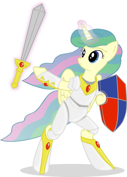 Size: 1788x2487 | Tagged: safe, artist:capt-nemo, artist:wasd999, derpibooru import, oc, unofficial characters only, pony, armor, bipedal, magic, shield, solo, sword, weapon