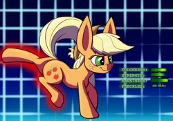 Size: 1000x700 | Tagged: safe, artist:heir-of-rick, derpibooru import, applejack, daily apple pony, impossibly large ears, solo, stats