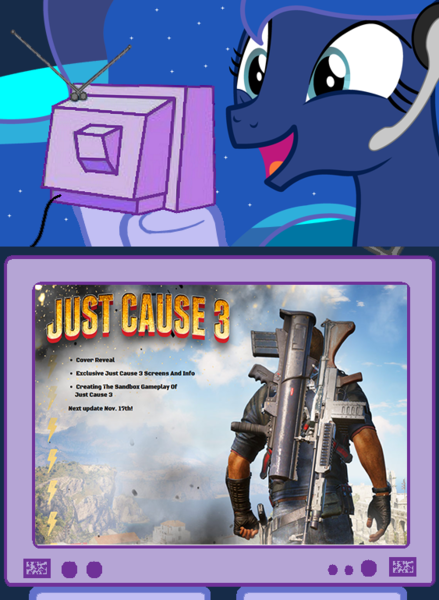 Size: 563x769 | Tagged: safe, derpibooru import, princess luna, gamer luna, exploitable meme, just cause, just cause 3, meme, obligatory pony, tv meme