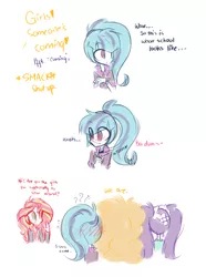 Size: 1280x1718 | Tagged: safe, artist:jankrys00, derpibooru import, adagio dazzle, aria blaze, sonata dusk, sunset shimmer, equestria girls, rainbow rocks, comic, dialogue, female, lesbian, shipping, sketch, sunata, the dazzlings