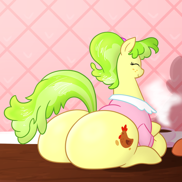 Size: 1750x1750 | Tagged: suggestive, artist:bigponiesinc, derpibooru import, chickadee, ms. peachbottom, earth pony, pony, chickenbutt, chubby, fat, jiggle, plot, the ass was fat, wide hips