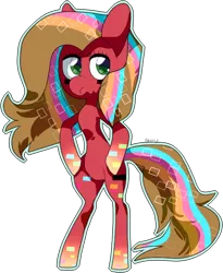 Size: 484x590 | Tagged: safe, artist:bunni-poni, derpibooru import, oc, oc:pun, unofficial characters only, earth pony, pony, ask pun, ask, bipedal, female, mare, rainbow power, rainbow power-ified, simple background, solo, transparent background