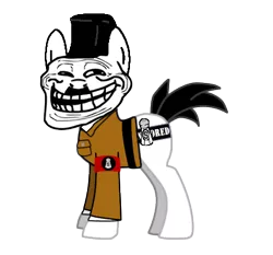 Size: 430x401 | Tagged: adolf hitler, artist:salted pingas, clothes, costume, derpibooru import, hitler parodies, nazi, oc, oc:salted pingas, safe, solo, trollface, unofficial characters only