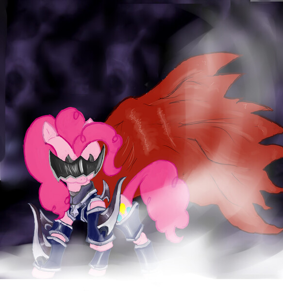 Size: 1300x1338 | Tagged: armor, artist:melynxe, derpibooru import, pinkie pie, safe, solo