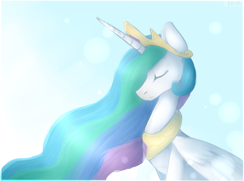 Size: 4334x3223 | Tagged: artist:unilx, derpibooru import, princess celestia, safe, solo