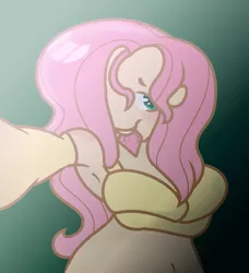 Size: 675x739 | Tagged: artist:raziefim, breasts, busty fluttershy, condom, condom in mouth, derpibooru import, female, fluttershy, human, humanized, mouth hold, solo, solo female, suggestive
