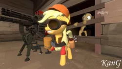 Size: 1024x576 | Tagged: applejack, applepills, crossover, derpibooru import, engiejack, engineer, left 4 dead, louis, meme, parody, pills, pills here, safe, sentry, team fortress 2