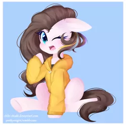 Size: 600x596 | Tagged: safe, artist:chokico, derpibooru import, oc, unofficial characters only, earth pony, pony, clothes, female, hoodie, mare, solo, yawn