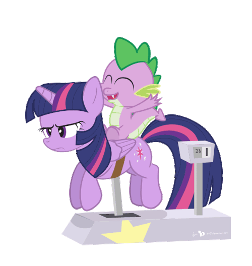 Size: 500x528 | Tagged: safe, artist:dm29, derpibooru import, spike, twilight sparkle, twilight sparkle (alicorn), alicorn, pony, amusement, animated, disgruntled, duo, female, kiddie ride, mare, simple background, transparent background, twilight is not amused, unamused