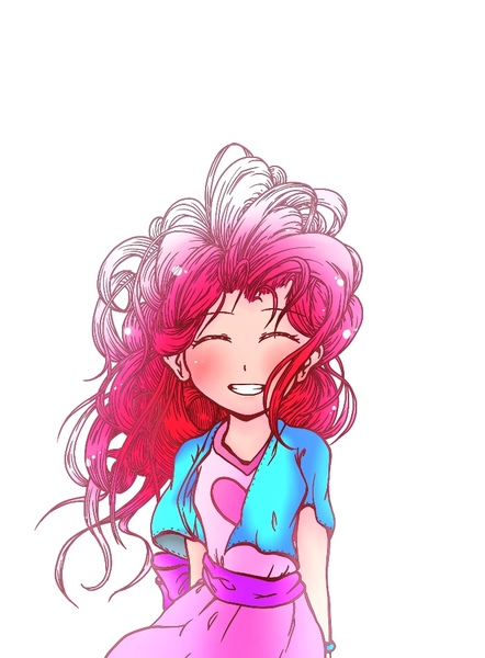 Size: 700x950 | Tagged: safe, artist:zat, derpibooru import, pinkie pie, equestria girls, beautiful, blushing, cute, diapinkes, eyes closed, happy, simple background, smiling, solo, white background