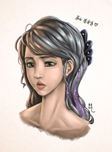 Size: 1324x1789 | Tagged: artist:mrs1989, bust, derpibooru import, human, humanized, korean, princess luna, safe, solo