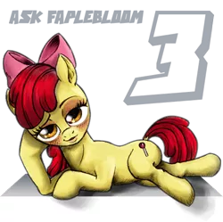 Size: 542x539 | Tagged: apple bloom, artist:jaxonian, ask fapplebloom, ask fapplebloom 3, bedroom eyes, derpibooru import, dock, elbow, fapplebloom, foalcon, lollipop, solo, suggestive, tumblr