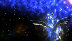 Size: 3840x2160 | Tagged: safe, artist:fuge269, derpibooru import, idw, princess luna, alicorn, pony, comic, female, mare, solo, space, vector, wallpaper