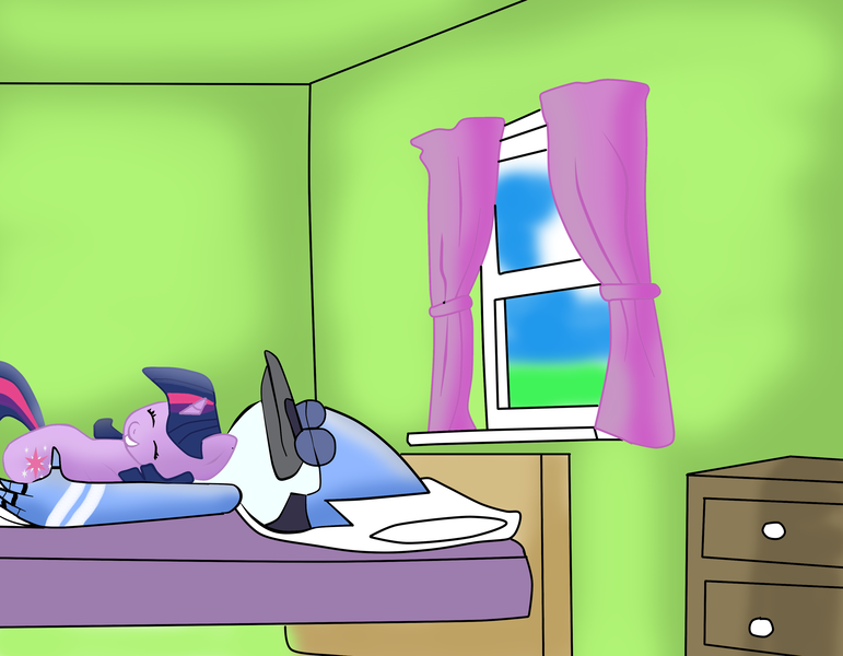 Size: 3269x2544 | Tagged: artist:kaiamurosesei, crossover, crossover shipping, derpibooru import, mordecai, mordetwi, regular show, safe, shipping, twilight sparkle