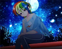 Size: 3000x2404 | Tagged: safe, artist:srtagiuu, derpibooru import, rainbow dash, human, crying, cute, humanized, sad, solo, srtagiuu is trying to murder us, winged humanization