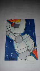 Size: 720x1280 | Tagged: artist:yukinzu, derpibooru import, .mov, rainbow dash, robodash, robot, safe, solo, traditional art