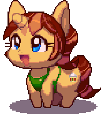 Size: 350x396 | Tagged: apron, artist needed, chibi, clothes, cute, derpibooru import, /mlp/, oc, oc:java chip, pixel art, safe, solo, unofficial characters only