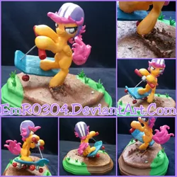 Size: 1024x1024 | Tagged: safe, artist:emr0304, derpibooru import, scootaloo, scooter, sculpture