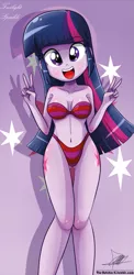 Size: 645x1321 | Tagged: suggestive, alternate version, artist:the-butch-x, derpibooru import, twilight sparkle, equestria girls, adorasexy, armpits, beautiful, beautiful x, belly button, bra, breasts, cleavage, clothes, cute, cutie mark, cutie mark on equestria girl, female, legs, nail polish, panties, peace sign, red underwear, sexy, solo, solo female, striped underwear, twiabetes, underass, underwear