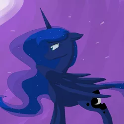 Size: 1600x1600 | Tagged: artist:violetandblaire, derpibooru import, floppy ears, night, princess luna, safe, solo