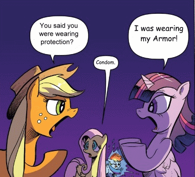 Size: 381x347 | Tagged: suggestive, derpibooru import, edit, idw, applejack, fluttershy, rainbow dash, twilight sparkle, twilight sparkle (alicorn), alicorn, pony, spoiler:comic, spoiler:comic25, argument meme, dragonball z abridged, female, mare, teamfourstar