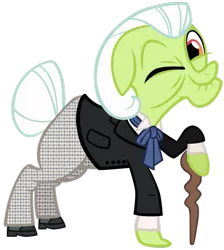 Size: 847x944 | Tagged: alternate costumes, artist:cloudyglow, doctor who, first doctor, granny smith, safe, simple background