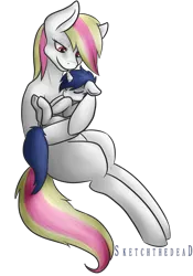 Size: 698x1000 | Tagged: safe, artist:celestialoddity, derpibooru import, oc, oc:prince nova, oc:rainy skies, unofficial characters only, earth pony, pegasus, pony, unicorn, carrying, female, foal, male, mother and son, offspring, parent, sleeping
