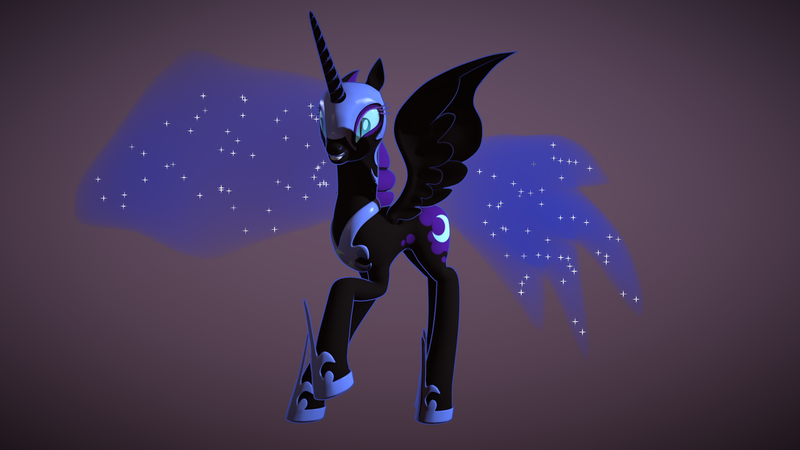 Size: 1280x720 | Tagged: 3d, artist:creatorofpony, blender, derpibooru import, nightmare moon, safe, solo