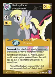 Size: 372x520 | Tagged: safe, derpibooru import, apple bloom, derpy hooves, pegasus, pony, card, ccg, crystal games, enterplay, female, mare, that one nameless background pony we all know and love