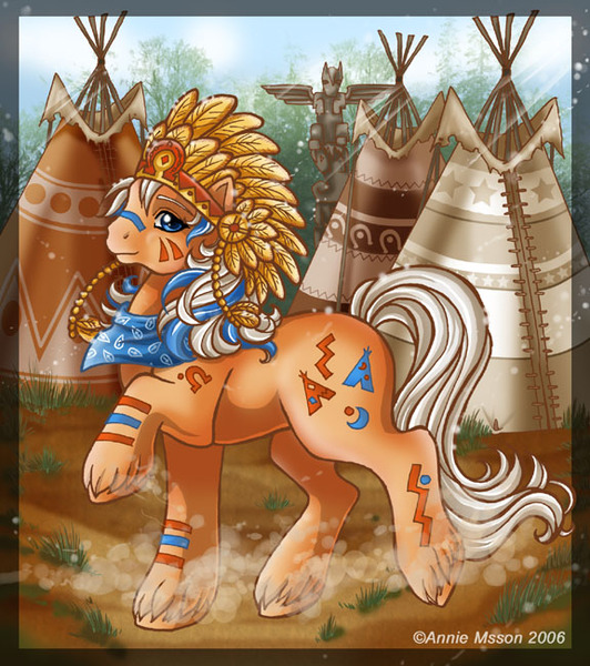 Size: 576x650 | Tagged: artist:anniemsson, big brother ponies, derpibooru import, g1, safe, solo, tipi, wigwam