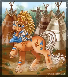 Size: 576x650 | Tagged: artist:anniemsson, big brother ponies, derpibooru import, g1, safe, solo, tipi, wigwam