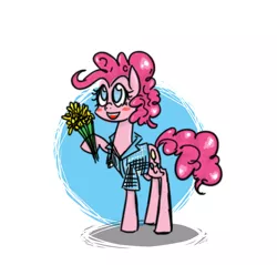 Size: 1472x1408 | Tagged: safe, artist:drhikari, derpibooru import, pinkie pie, clothes, flower, shirt, solo