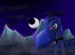 Size: 3545x2606 | Tagged: safe, artist:diction, derpibooru import, princess luna, blushing, solo, tongue out