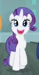 Size: 363x691 | Tagged: safe, derpibooru import, screencap, rarity, pony, unicorn, rarity takes manehattan, :d, cropped, cute, female, happy, mare, open mouth, raribetes, smiling, solo