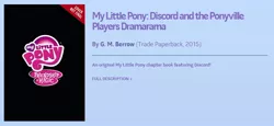 Size: 678x313 | Tagged: book, derpibooru import, discord, discord and the ponyville players dramarama, g.m. berrow, my little pony chapter books, safe, text