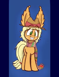 Size: 700x900 | Tagged: applejack, artist:heir-of-rick, clothes, cosplay, crossover, daily apple pony, derpibooru import, doctor who, ear fluff, fourth doctor, fourth doctor's scarf, impossibly large ears, safe, scarf, solo
