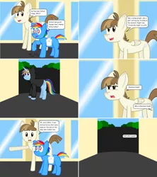 Size: 1606x1812 | Tagged: adopted offspring, ask, ask the future crusaders, blind, clothes, colt, comic, derpibooru import, disguise, featherweight, hoodie, offspring, parent:featherweight, parent:rainbow dash, parent:scootaloo, parent:soarin', parents:scootaweight, parents:soarindash, rainbow dash, safe, tumblr