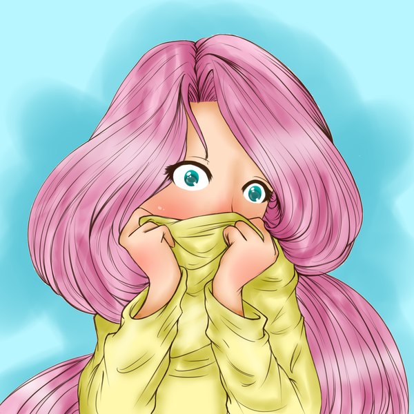 Size: 2000x2000 | Tagged: artist:lovely-words, artist:missmeower, clothes, derpibooru import, fluttershy, human, humanized, safe, solo