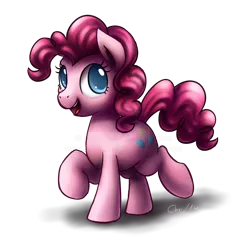 Size: 1576x1558 | Tagged: safe, artist:chiramii-chan, derpibooru import, pinkie pie, earth pony, pony, colored pupils, cute, diapinkes, female, mare, open mouth, simple background, solo, transparent background