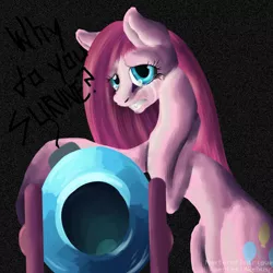 Size: 1000x1000 | Tagged: safe, artist:masterofintrigue, derpibooru import, pinkie pie, crying, pinkamena diane pie, solo