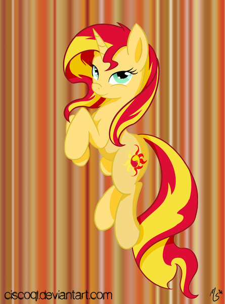 Size: 1280x1724 | Tagged: safe, artist:ciscoql, derpibooru import, sunset shimmer, pony, unicorn, solo