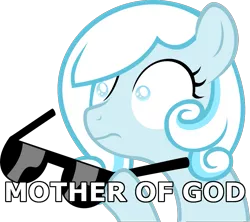 Size: 1173x1040 | Tagged: safe, derpibooru import, oc, oc:snowdrop, unofficial characters only, pegasus, pony, blind, blind joke, caption, female, filly, hoof hold, image macro, meme, mother of god, reaction image, shocked, simple background, solo, sunglasses, text, transparent background, vector, we are going to hell