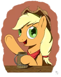 Size: 1024x1300 | Tagged: applejack, artist:nordhoof, derpibooru import, mug, safe, solo