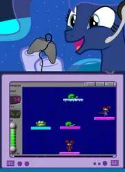 Size: 563x769 | Tagged: after dark games, derpibooru import, exploitable meme, gamer luna, hula girl, meme, obligatory pony, princess luna, safe, tv meme