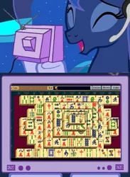 Size: 563x769 | Tagged: after dark games, derpibooru import, exploitable meme, gamer luna, mahjong, meme, mooshu tiles, obligatory pony, princess luna, safe, shanghai, tv meme