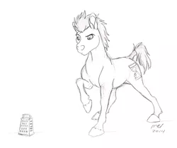 Size: 1042x877 | Tagged: artist:carnivorouscaribou, cheese grater, derpibooru import, doctor whooves, monochrome, not a dalek, safe, sketch, solo, time turner, traditional art