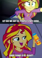 Size: 1031x1415 | Tagged: safe, derpibooru import, edit, sunset shimmer, equestria girls, rainbow rocks, image macro, meme, solo, sunny d